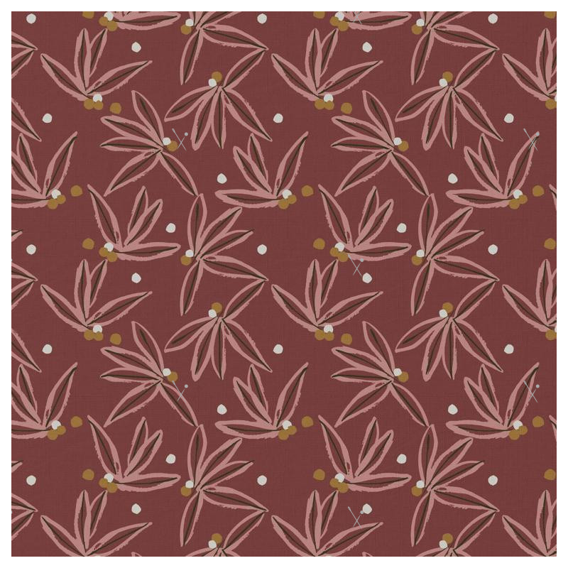 Printed Viscose NOVILI Bordeaux / Ochre